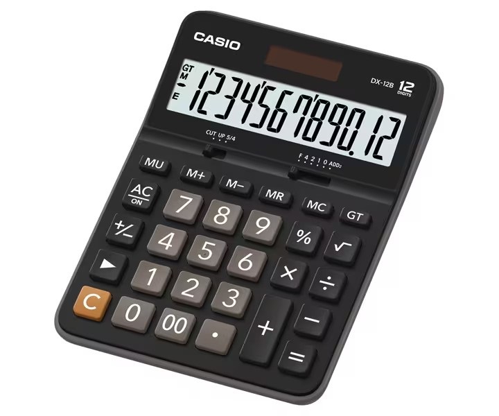 Калькулятор настільний 12 розрядів чорний Casio (DX-12B-W-EC)